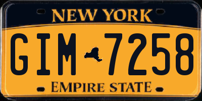 NY license plate GIM7258