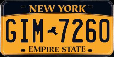 NY license plate GIM7260