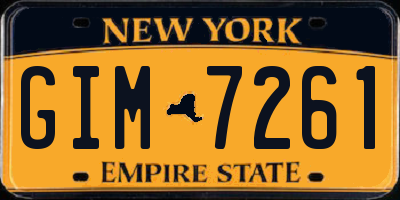 NY license plate GIM7261