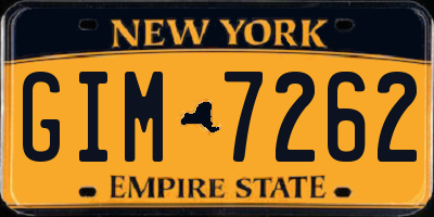NY license plate GIM7262