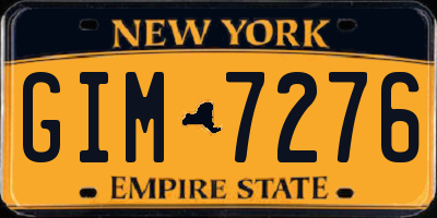 NY license plate GIM7276