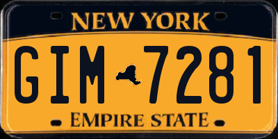 NY license plate GIM7281