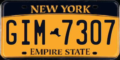 NY license plate GIM7307