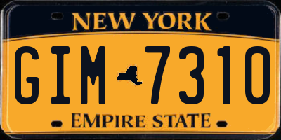 NY license plate GIM7310