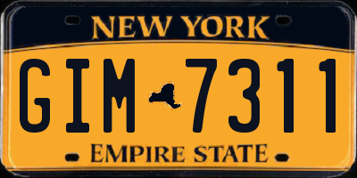 NY license plate GIM7311
