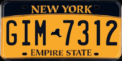 NY license plate GIM7312