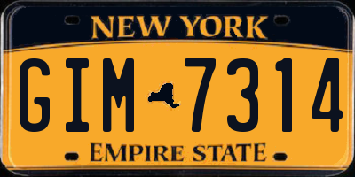 NY license plate GIM7314