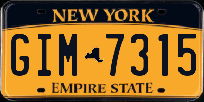 NY license plate GIM7315