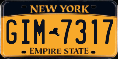 NY license plate GIM7317
