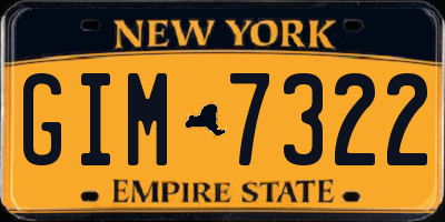 NY license plate GIM7322