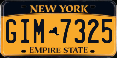 NY license plate GIM7325