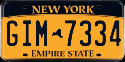 NY license plate GIM7334