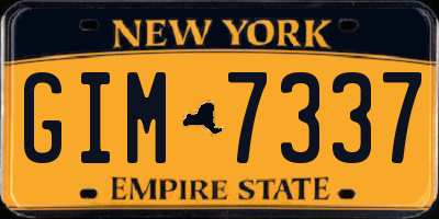 NY license plate GIM7337