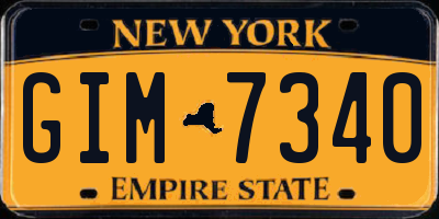 NY license plate GIM7340