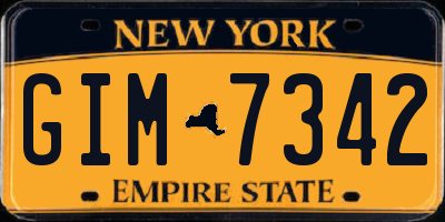 NY license plate GIM7342