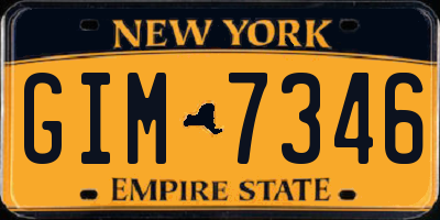 NY license plate GIM7346