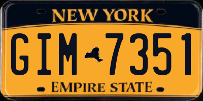 NY license plate GIM7351