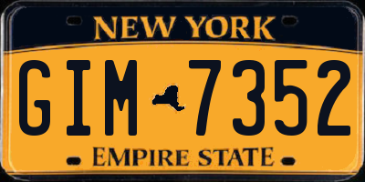 NY license plate GIM7352