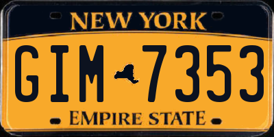 NY license plate GIM7353