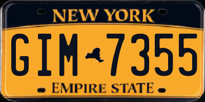 NY license plate GIM7355