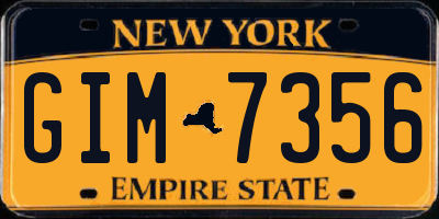 NY license plate GIM7356