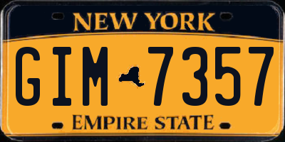 NY license plate GIM7357