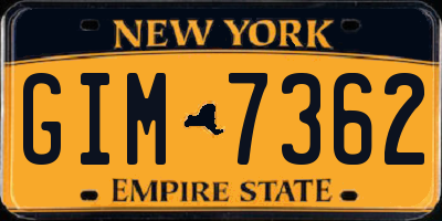 NY license plate GIM7362