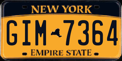 NY license plate GIM7364