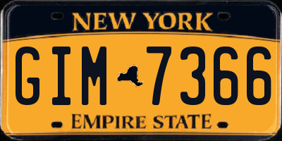 NY license plate GIM7366