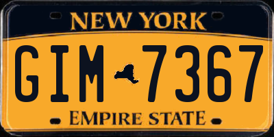 NY license plate GIM7367