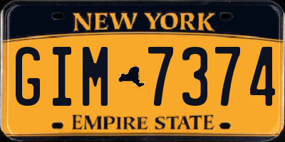 NY license plate GIM7374