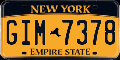 NY license plate GIM7378