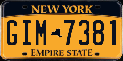 NY license plate GIM7381