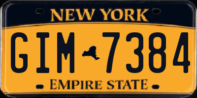 NY license plate GIM7384