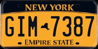 NY license plate GIM7387