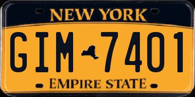 NY license plate GIM7401