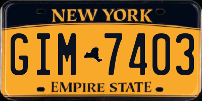 NY license plate GIM7403