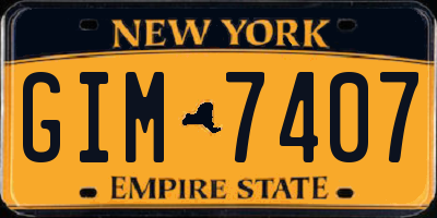 NY license plate GIM7407