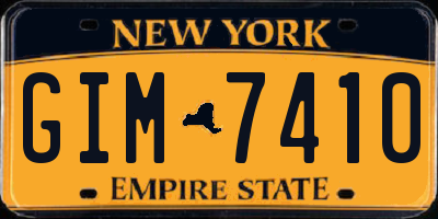 NY license plate GIM7410