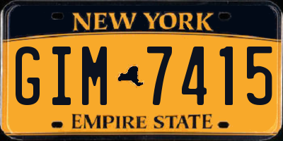 NY license plate GIM7415