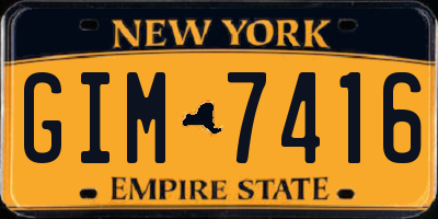 NY license plate GIM7416