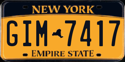 NY license plate GIM7417