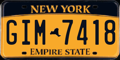 NY license plate GIM7418