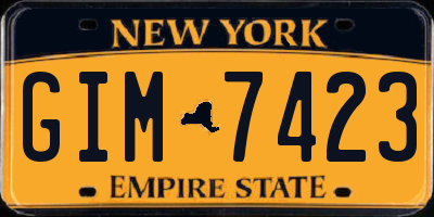 NY license plate GIM7423