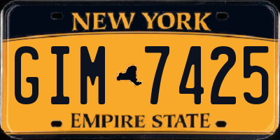 NY license plate GIM7425