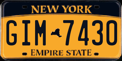 NY license plate GIM7430