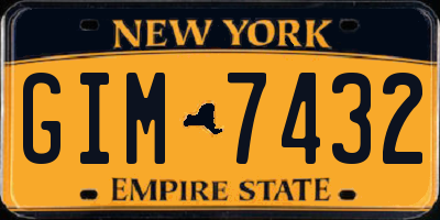 NY license plate GIM7432