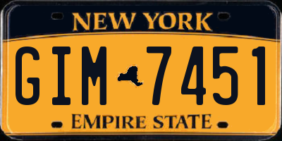 NY license plate GIM7451