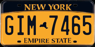 NY license plate GIM7465