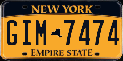 NY license plate GIM7474